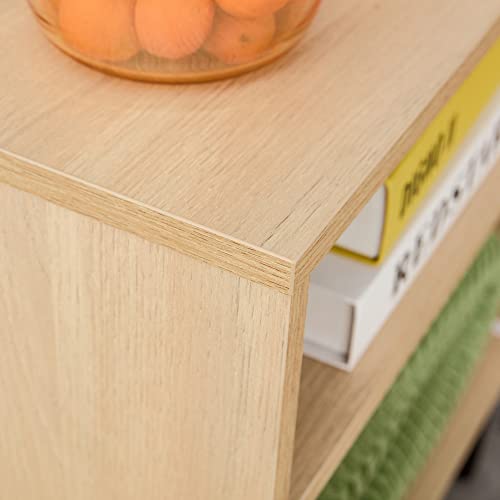 Wekity Rattan Nightstand, Bedside Table With Farmhouse Rattan Door, Wood Nightstand With Solid Metal Legs, Small Modern End Table For Living Room Bedroom Dorm 15X18X22 Inch (Yellow) #TOP5