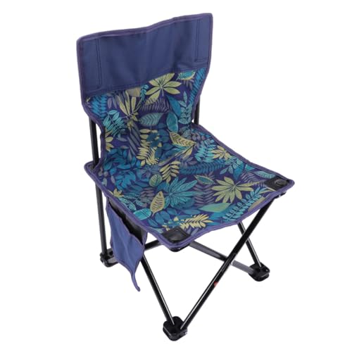 Chaise de camping pliante portable et légère, fauteuil acier bleu pêche randonnée - 2