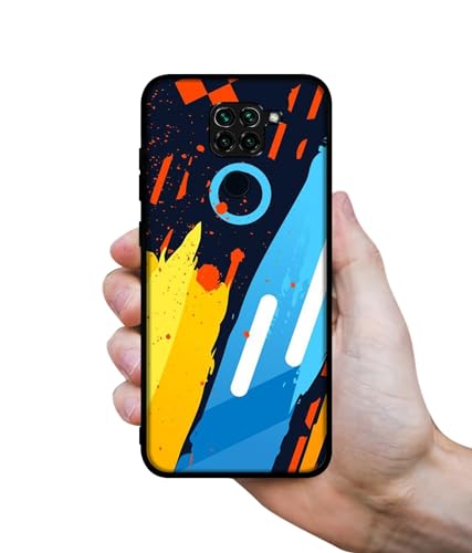 Image of Abstract Stripes Geometric Figures Design Premium 2D Printed Metal Back Case Cover for Mi Redmi Note 9 4G