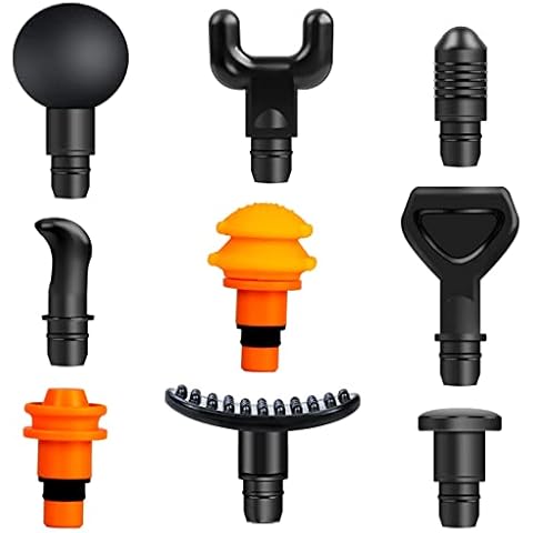 ABSOK Massage Gun Heads, Replaceable Massager Gun Attachment 9 Different Muscle Massager Heads Deep Tissue Percussion Massage Heads Cover