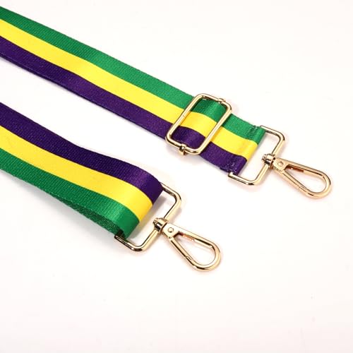 Image of Mardi Gras Purse Strap Replacement Mask Fleur De Lis Purse Strap Purple Crossbody Bag Strap Parade Party Favors