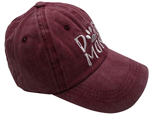 Image of OASCUVER Denim Fabric Adjustable Dog Mom Hat Fashion Distressed Baseball Cap for Women