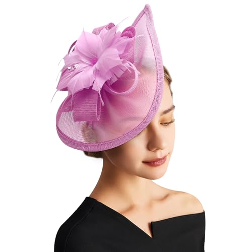 Image of DRESHOW Women Fascinator Hats Tea Party Hat Vintage Pillbox Hat Headband for Cocktail