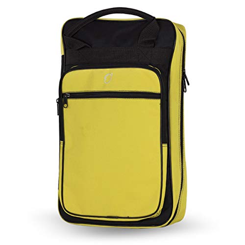 FUNDA BAQUETA BATERIA 8 COMPARTIMENTOS (Negro/Amarillo) (46x28x8cm)