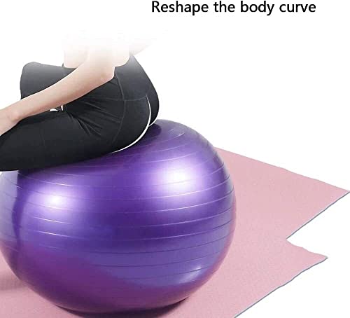 Gym ball morada con bomba de aire para entrenar el equilibrio 4