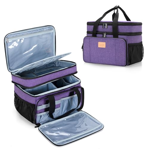 Bolsa de medicina portátil para maletas y el hogar con separador modular, púrpura