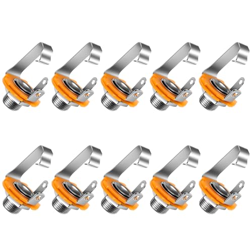 6.35mm 1/4 Inch Female Mono TS Socket Panel Mount Jack Guitar Input Jack Socket for Electric Guitar...