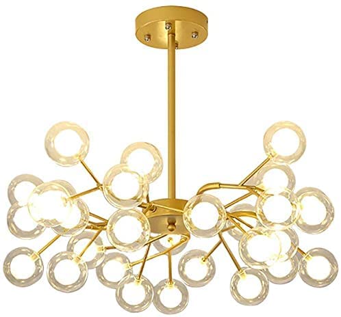 Suspension Spoutnik moderne or 30 bras, design haut de gamme pour plafond