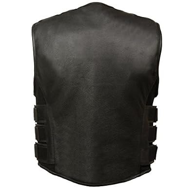 Mens Leather SWAT Style Vest | Premium Natural Buffalo Leather
