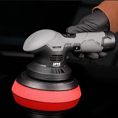 SPTA Cordless Car Buffer Polisher With 2Pcs 12V Lithium Rechargeable Battery, Brushless Variable Speed, Portable With Polishing Pads Kit for Waxing 7 SPTA Cordless Car Buffer Polisher With 2Pcs 12V Lithium Rechargeable Battery, Brushless Variable Speed, Portable With Polishing Pads Kit for Waxing - Image 7