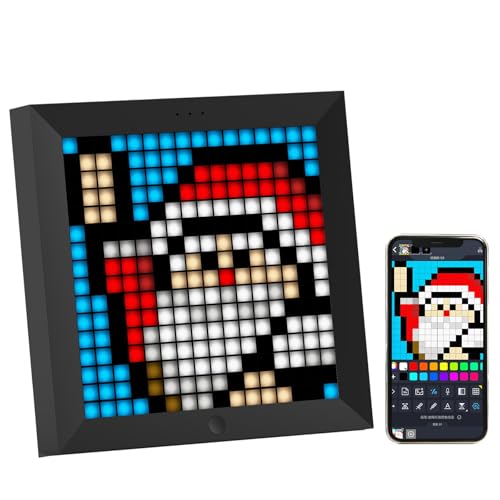 Divoom Pixoo - Pixel Art Digital Picture Frame with 16x16 LED Display APP Control - Cool Animation Frame Wall/Desk Mount for Gaming Room & Bedside Table -Black