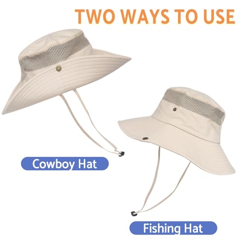 PFFY Chapéus de sol para homens mulheres chapéu de pesca respirável aba larga proteção UV chapéu imp
