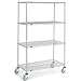 Chrome Wire Shelf Truck, 48x24x80 1200 Pound Capacity