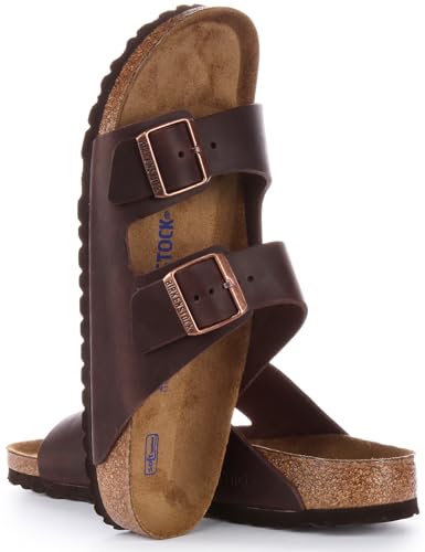Image of Birkenstock Arizona Mules /Clogs Men Brown Mules Shoes, Habana, 8 US