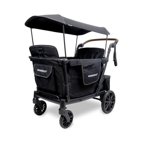 WONDERFOLD L4 Quad Stroller Wagon (4 Seater) - Collapsible Wagon Stroller with Seats with 5-Point...