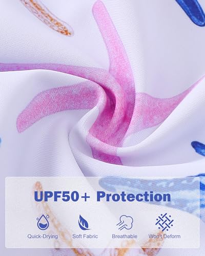 Image of Renotemy Baby Girls Swimsuit Drawstring Zip Bathing Suit Long Sleeve One-Piece Rash Guard Swimwear with Hat for Infant Girl
