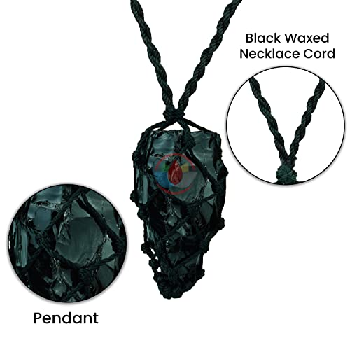 Image of REMEDYWALA Charged Energized Raw Stone Thread Cage Wrapped Pendant | Raw Stone Thread Cage Wrapped Pendant for Women and Men