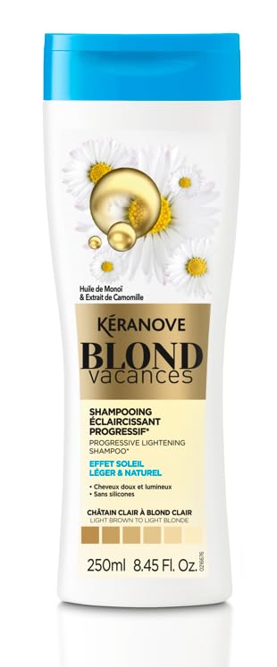 Kéranove – Champú aclarante progresivo con aceite de monoï/camomila, lote de 4
