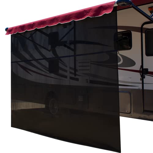 ShadePro - Vista Shade - RV Awning Shade Screen - Zipper Sun Screen Installs in Seconds - Solar Mesh Blocks 87% of Sunlight - The Original Camper Sunscreen Shade for Awnings - 19' x 10' - Black