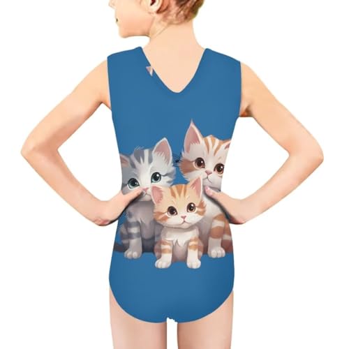 Image of Girls Swimsuit 3-14Y One Piece Swimwear Sleeveless Girls Bathing Suit