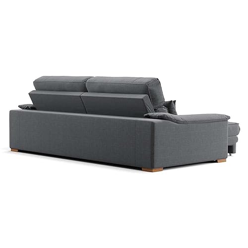 Sofá 3 Lugares Retrátil e Reclinável Leonard Linho Grafite