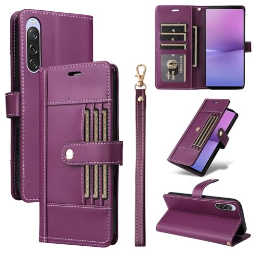 Étui Sony Xperia 1 IV violet avec fentes pour cartes et support vidéo