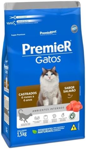 PremieR Pet Ambientes Internos Ração Seca para Gatos Castrados 6 ...