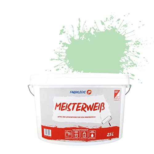 Farbklecks24 Meisterweiß Color, Wandfarbe Grün 5-1 (2,5L),(versch. Farben),hohe Deckkraft