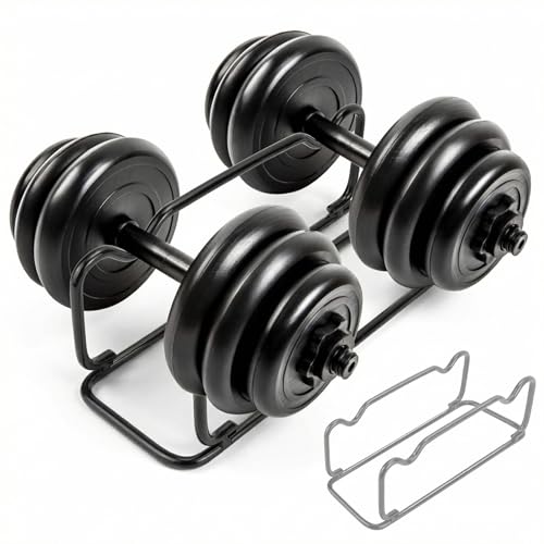 QWORK® Soporte para mancuernas, 1 pieza, compacto, negro