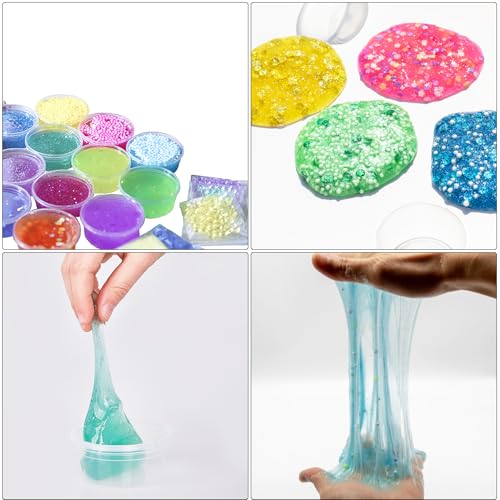 Image of Klmnop 20 Pack 4.5 oz Clear Slime Containers with Lids, Small Plastic Leakproof Containers for Slime, Air Dry Clay, DIY Art Craft Storage(Clear)