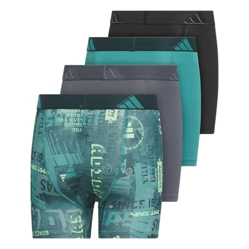 Image of adidas youth Performance Microfiber Boxer Briefs (4-pack Or 3-pack) Kids Graphic Underwear