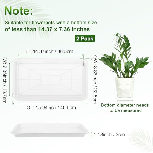 Soucoupes plastique plantes M METERXITY protège-sol rectangulaire