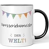 JUNIWORDS Tasse, Bester Karosseriebaumeister der Welt, Schwarz (5705507)