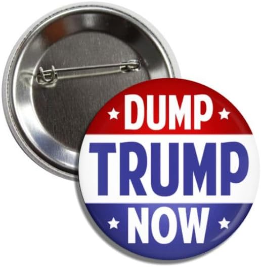 Political Movement Button, Round Badge Pin, Dump Trump Now Resist 2.25 Inches
