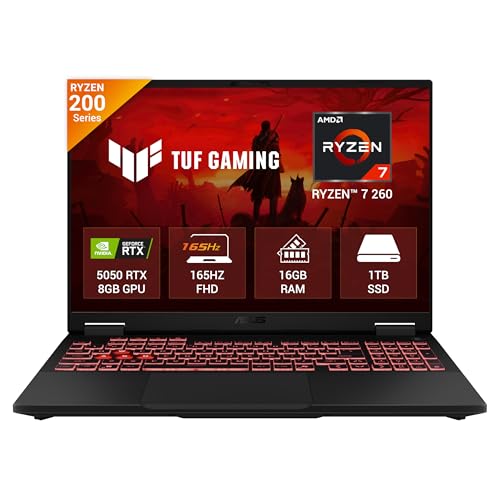Image of ASUS TUF A16 (2026), AMD Ryzen 7 260, RTX 5050-8GB, 16GB RAM, 1TB SSD, FHD+, 16 inch, (40 cm), Windows 11 Home, M365 Basic(1 Year)* Office 2024, Jaeger Gray, 2.2 Kg, FA608UH-RV112WS, Gaming Laptop