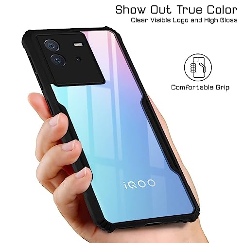 Image of Jkobi Back Cover Case for Vivo iQOO Neo 6 (Shockproof with Polycarbonate Clear Panel | Professional Black)