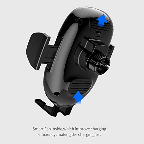 Btuty Carregador sem fio com sensor infravermelho para carro, clipe retrátil automático, carregament