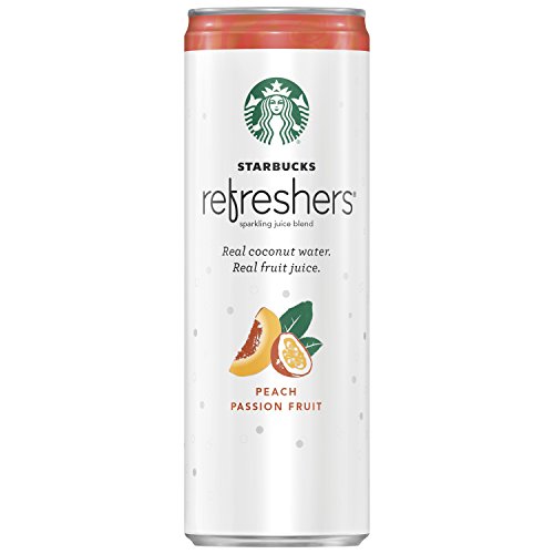 Starbucks Refreshers Peach Passion Fruit Sparkling Juice Blend, 12 oz Can