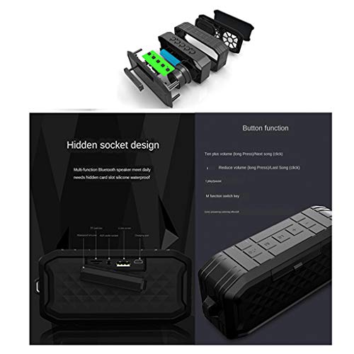 Baoblaze Alto-falante Bluetooth Som Estéreo 1200mah USB AUX TF Para Smart - Verde