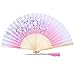 ONKING Japanischer Fächer für Damen Herren Kinder, Sehr Leise Klappfächer Handfächer für Hochzeit Grillen Reisen Camping im Sommer[Schmetterling & Blütenkirsche]-2 Pack