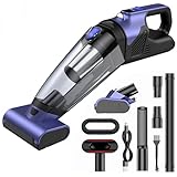 COCCKO Handstaubsauger Akku–9000Pa Starke Saugleistung, Doppelmotor für Tierhaare & Teppiche, automatische Bürstenrolle, LED-Licht, digitales Display, 720mL Staubbehälter, 10400mAh Li-Ionen-Akku