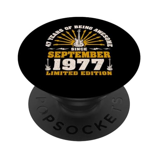 47 cumpleaños Vintage Guitarrista Guitar Lovers Septiembre 1977 PopSockets PopGrip Intercambiable