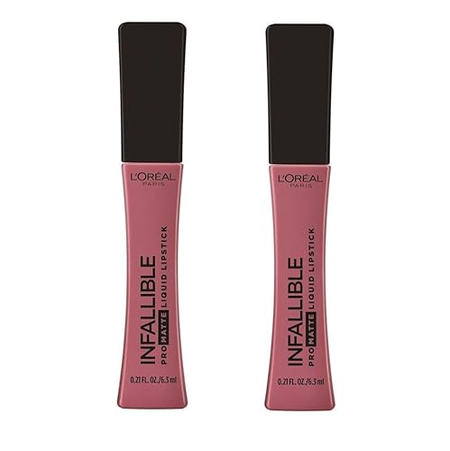 L'Oreal Paris Infallible Pro Matte Liquid Lipstick - Pack de 2 pintalabios líquidos, Petal Potion 372