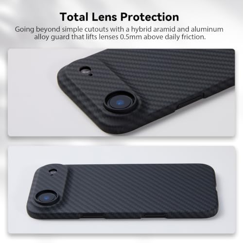 Image of Deff Duro Special Edition Case for iPhone Air, Compatible with MagSafe, Ultra-Slim Case with Caseless Touch Feeling, 1500D Aramid Fiber Woven, Matte Black