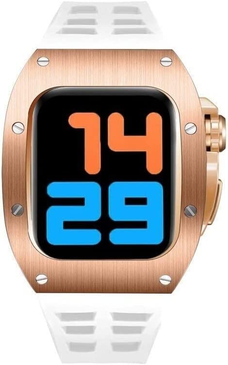 Bracelet caoutchouc et boîtier acier antichoc pour Apple Watch 45 mm