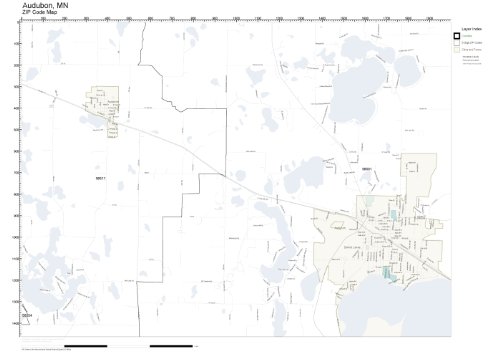 ZIP Code Wall Map of Audubon, MN ZIP Code Map Not Laminated: Amazon.com