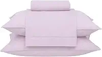 Buddemeyer Jogo de Cama Queen Percal 180 Fios Basic Percalle 100% Algodão Fio Penteado Rosa 4 peças