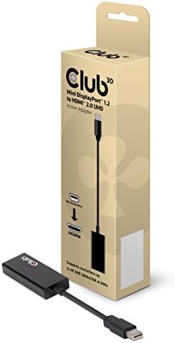 Club 3D, CAC-1170, Active Mini DisplayPort to HDMI 2.0 Adapter (Supports displays up to 4k / UHD / 3840x2160@60Hz) VESA Certified, 0.15m/0.49ft