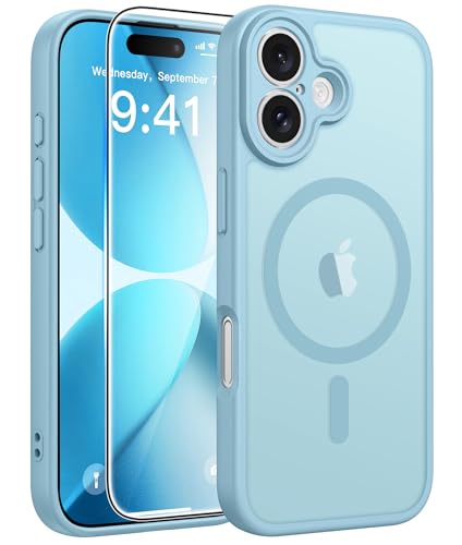 Image of FNTCASE for iPhone 17 Case: [Compatible with Magsafe] Translucent Matte Cases with [Full Camera Protection] [Screen Protector] Military Grade Shockproof Protective Phone Cover - Teal