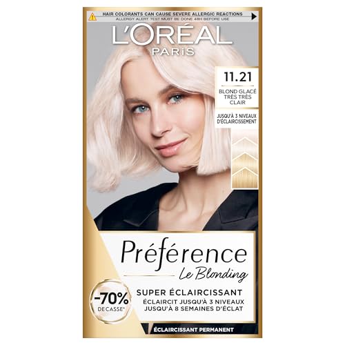 L’ORÉAL PARIS - Coloration Cheveux Permanente - Longue Durée & Lumineuse - Couvre 100% des Cheveux Blancs - Préférence - Nuance : Moscou (11.21), Blond Glacé Très Très Clair